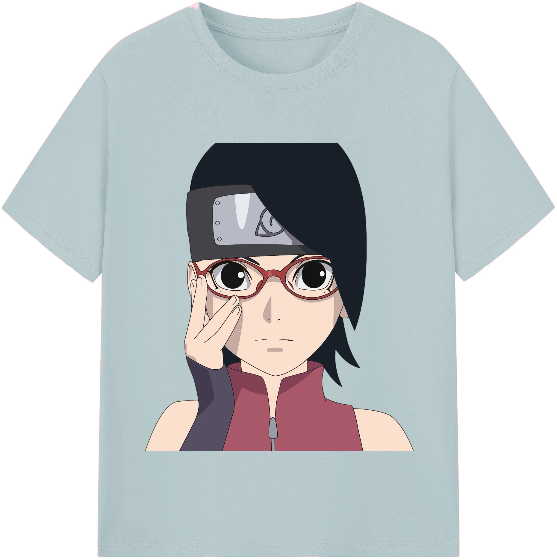 （画像用） NARUTO -ナルト- うちは サラダ Uchiha Sarada 綿100％半袖Tシャツ（フロントプリント）